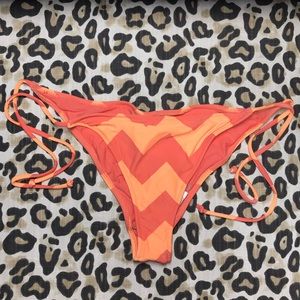 Orange Chevron Stripe Side-tie Bikini Bottom